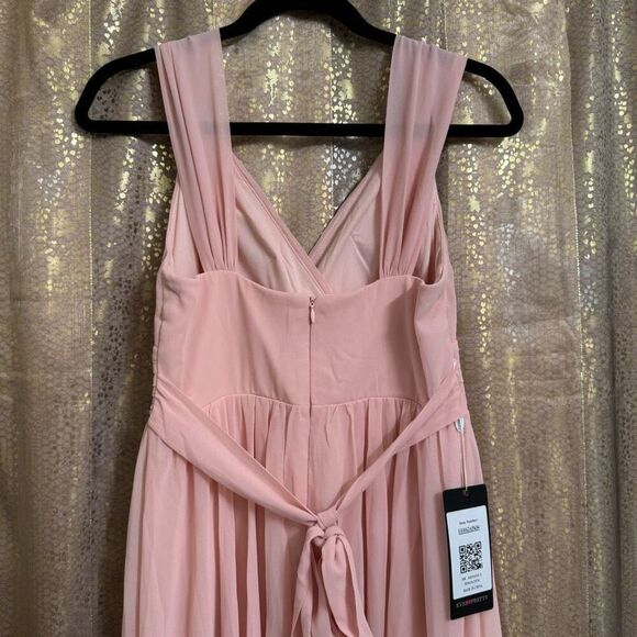 Ever Pretty Light Pink Maxi Tie Back Wedding Guest Bridesmaid Dress NWT Small/4 - Picture 2 of 8